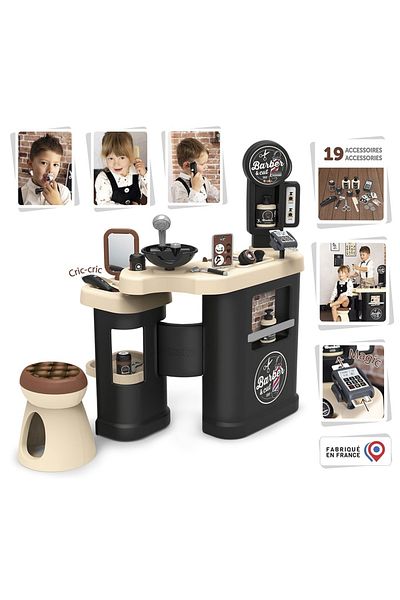 Smoby Salon coafura pentru copii Smoby Barber Shop, Barber and Cut negru