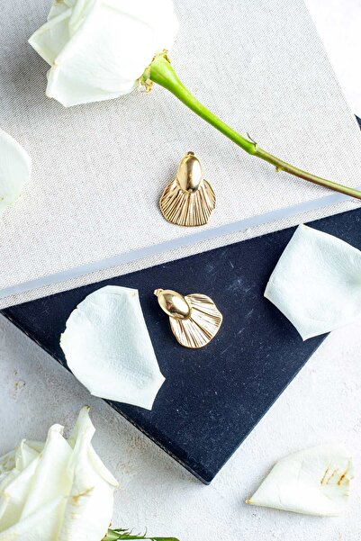 Tasarım Gold yelpaze küpe