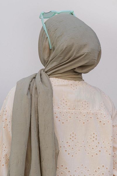 Modakaşmir Green Bamboo Shawl - Light and Comfortable, Cotton Hijab Design, Luxury Quality Affordable Price
