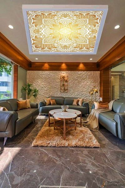 Gökyüzü Panel Modern 60Watt Led Lighting - Digital Printed, Classy Pattern Ceiling Light, 60X60 Square