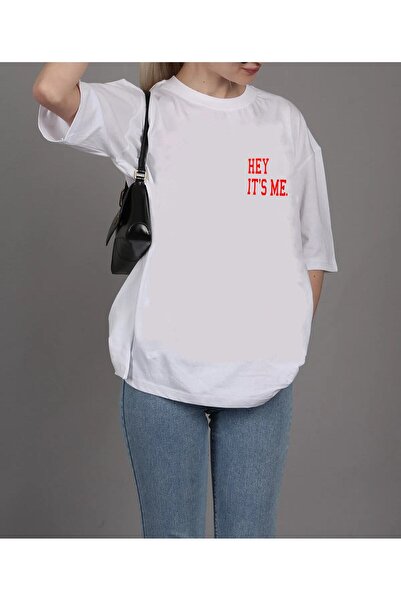 donamod Ανδρόγυνο Hey IT'S ME Εκτυπωμένο Oversize Boyfriend T-Shirt