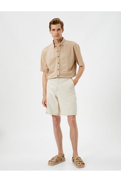 Koton Basic Short Sleeve Shirt Classic Collar Buttoned Cotton