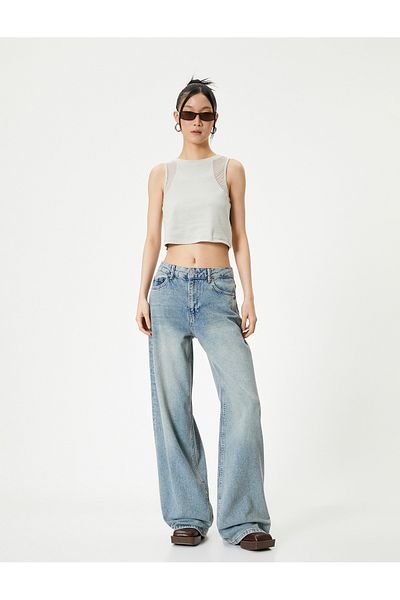 Koton Kurze Athleten-Baumwolle im Slim Fit mit Netzdetail