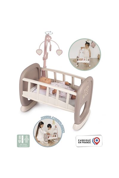 Smoby Leagan pentru papusa Smoby Baby Nurse maro cu carusel