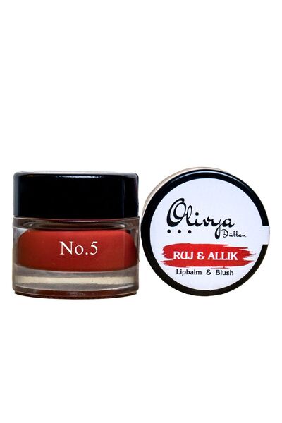 Olivya Dükkan Doğal Ruj & Allık - Şeftali Renk - Doğal Balm Formül - Kimyasal...
