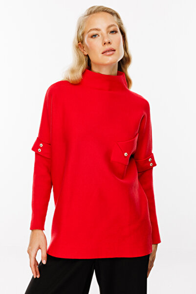 ON 49312 Teks Pocket Buttoned Sweater