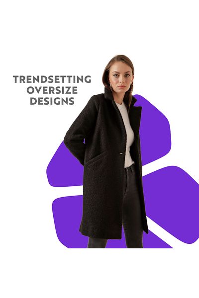 Rodi Jeans Kaschmirmantel Damen Winterjacke Oversize Damenjacke Winter, Warme Langarmjacke