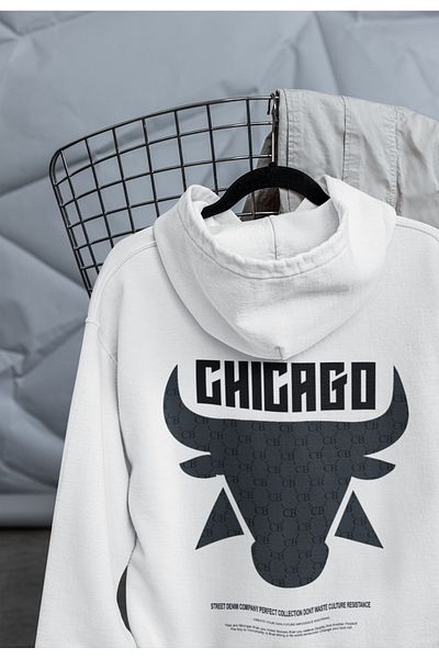 macklin Unisex Women Men Chcago Bulls Front Back Printed Custom Design Printed Hooded Sweatshirt