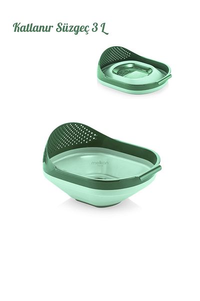 Melkan Home 3-Liter Capacity - Accordion and Brass Strainer, Multi-Purpose Folding Washing Strainer