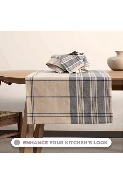 Myhome Country Koşucu, Yemek masası için Masa Koşucusu, Masa Aksesuarları, Keten, Pamuk, Polyester, Lo
