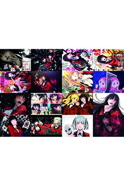 nihonwosekai Kakegurui Anime Poster Seti 16 ADET A6 Boy 10x15 cm