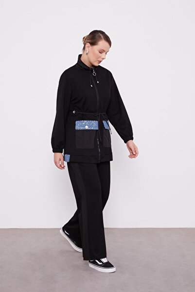 Levidor Siyah Cebi İşleme Detaylı Ceket Takım