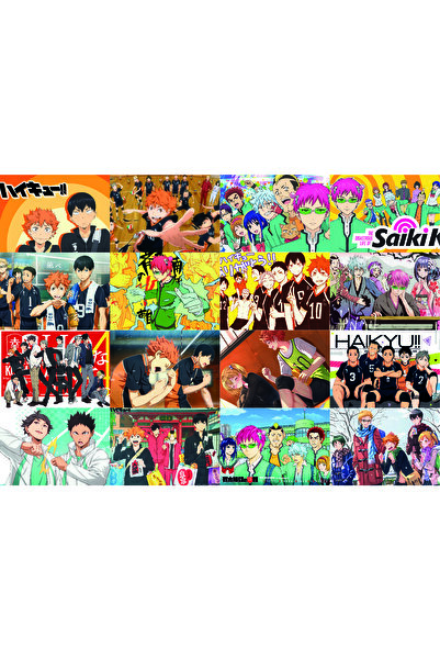 nihonwosekai Haikyu Saiki K. Anime Poster Seti 16 ADET A6 Boy 10x15 cm