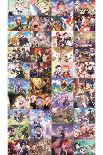 nihonwosekai Genshin Anime Poster Seti 120 ADET A6 Boy 10x15 cm