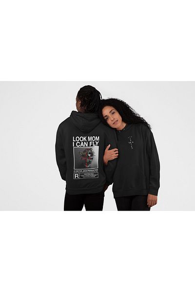 macklin Unisex Women Men Travis Scott Dark Front Back Printed Custom Design Printed Hooded Sweatshirt