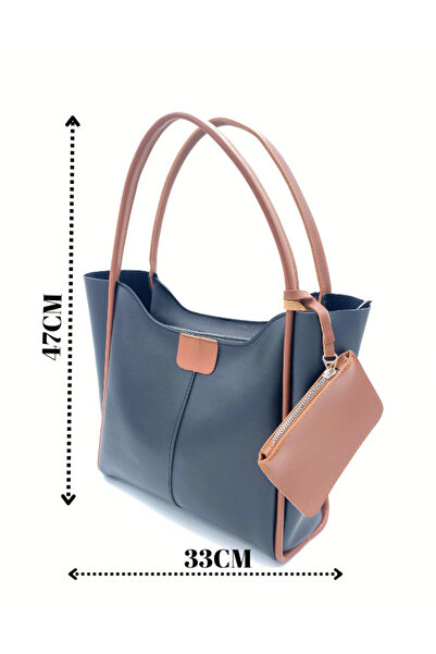 AWOSA حقيبة كتف وكتف كبيرة الحجم من الجلد الصناعي باللون الأسود مع جيب داخلي ...