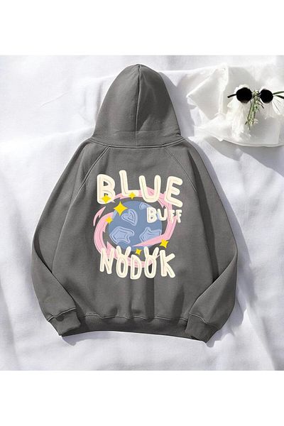 Touz Moda Суитшърт с качулка в син антрацит
