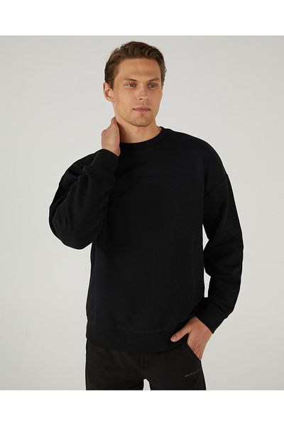 SKECHERS Мъжки черен суитшърт - M Essential с кръгло деколте, S242113-001
