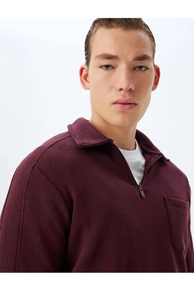 Koton Φούτερ Polo Neck Cotton Blended - Μακρυμάνικο και Λεπτομέρεια Τσέπης
