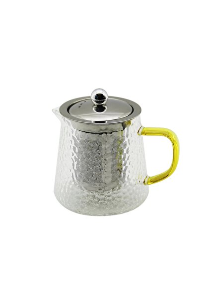 Go İthalat Yuvarlak Kabartmalı - Borosilikat Cam Demlik 550ml (4533)