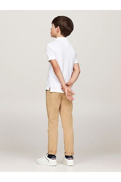 Tommy Hilfiger Tommy Hilfiger White Polo Neck Short Sleeve Solid Polo T-Shirt