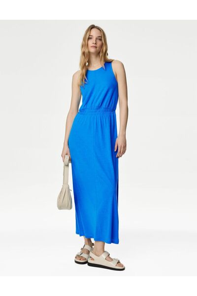 Marks & Spencer Midi Örme Keten Elbise