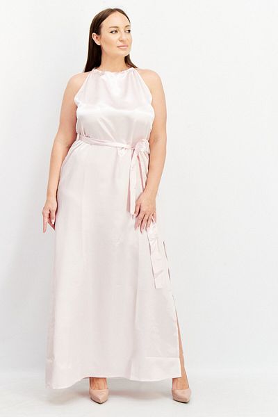 NA-KD Women Round Neck Sleeveless Maxi Dress, Pink