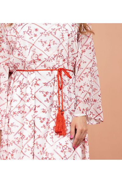 IKKXA Elegant Embroidered Jalabiya CJ1016 Red