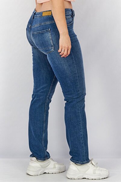 Esprit Women Straight Fit Wash Blue Stretchable Denim Jeans, Navy Blue