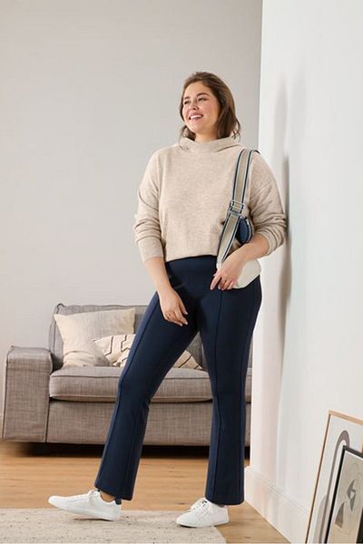 Tchibo Women Hooded Textured Sweater, Molted Cream