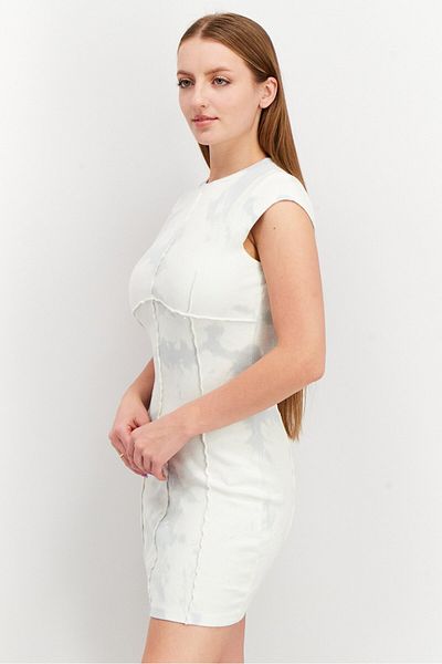 NA-KD Women Contrast Seam Cap Sleeve Mini Dress, Acid Blue
