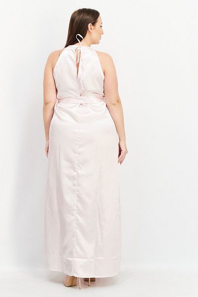 NA-KD Women Round Neck Sleeveless Maxi Dress, Pink
