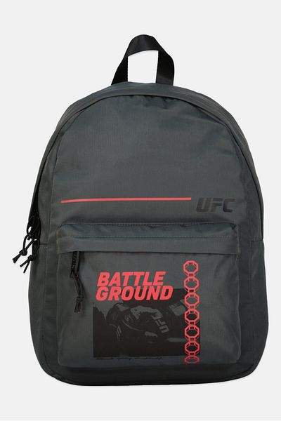 UFC Men Graphic Printed Mini Backpack 33 L x 41 H x 12 W cm, Grey