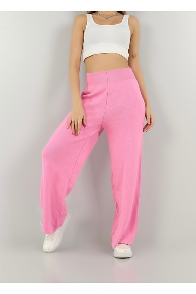 AYNALI CEP MODA Beli lastikli pudra pembesi pantolon