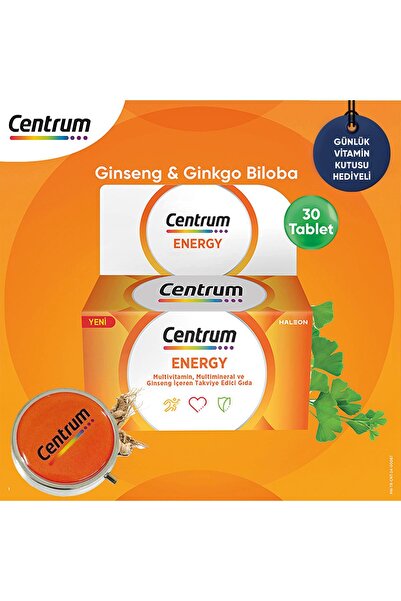Centrum Energy Multivitamin 30'lu Tablet + Günlük Vitamin Kutusu Hediye