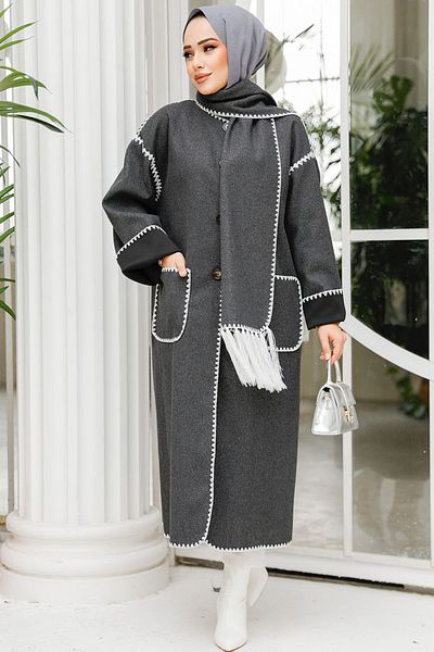 Neva Style Smoked Hijab Cashew Cap - with Scarf, Model 7221Fu