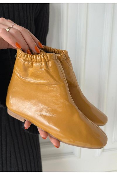 Aemido Barxi Mustard Patent Leather Boots