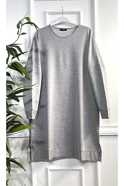 Aşkı Endam Mehtap Large Size Two Thread Tunic - Gray