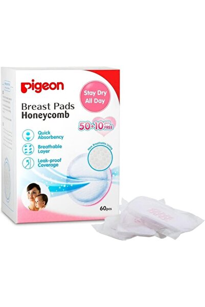 Pigeon Honeycomb Ultra-Slim & Light Breast Pad, 60 Pieces, White