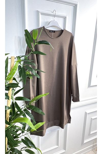 Aşkı Endam Mehtap Large Size Two Thread Tunic - Camel