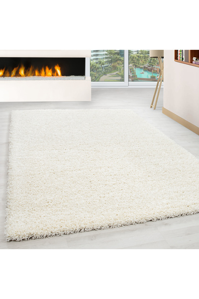 my şekil MYDECO CARPET Soft Shaggy Halı yüksek tüylü düz Krem rengi Çocuk Oda...