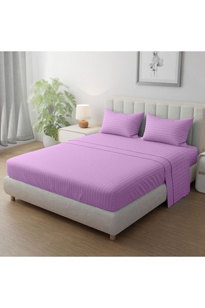 Hotel Linen Klub King-striped Fitted Sheet Set - Premium And Durable Quality, Deep Pocket For A Perfect Fit