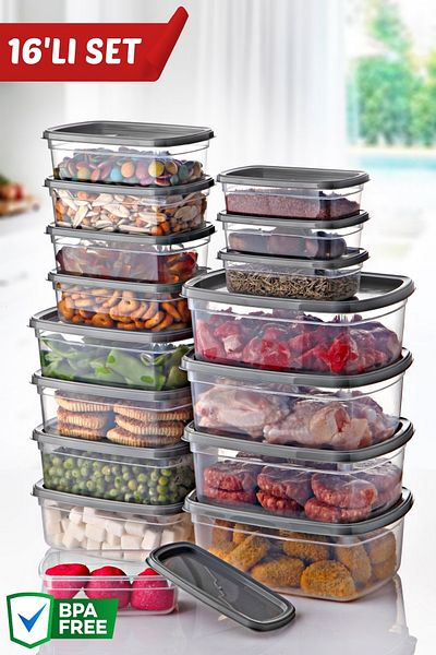 Nandy Home Easybox Set of 16 - Multi-Purpose Storage Container Set for Microwave and Freezer