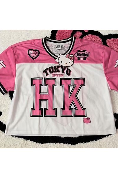 Karakedi Tricou alb Hello Kitty cu detalii roz Tokyo Speed HK