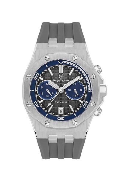 Sergio Tacchini St.1.10447-6 Silicone Cord Functions Active Water Resistant Gray Color Men's Wrist Watch