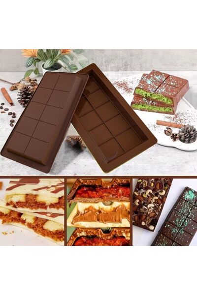 Ekostem 10 Compartments Silicone Dubai Chocolate Making Mold Large Size 25 cm 1 Piece