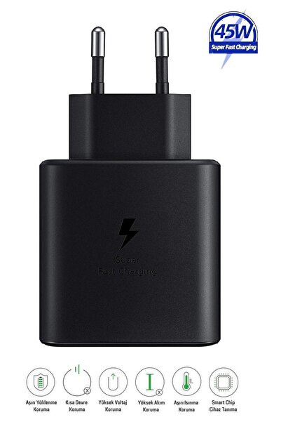 HANPORIUM Samsung Galaxy A34 5G Uyumlu 45W Type-C Super Hızlı Şarj Cihazı Adaptör - İthalatçı Garantili