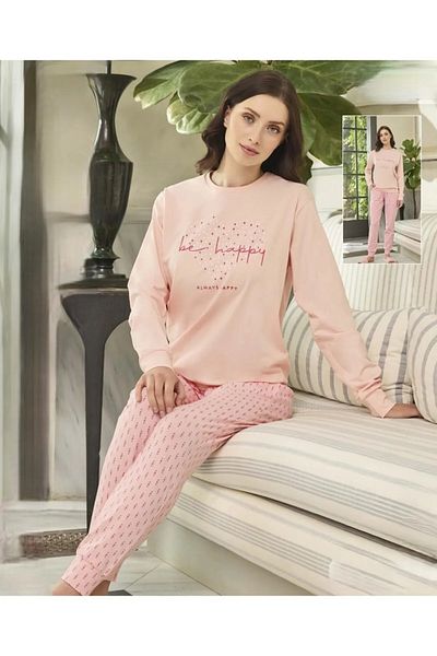 Aydoğan Long Sleeve Cotton Women's Pajama Set