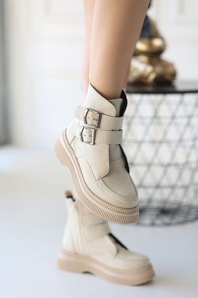 Madam Tarz Serra Flat Bottom Buckle Γυναικεία Boat Παπούτσια 3 εκ