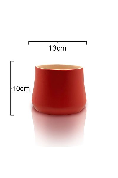 CeramicArtDecor Pomegranate Flower Colored Ceramic Flower Pot - 13Cmx10Cm - Glazed Inside